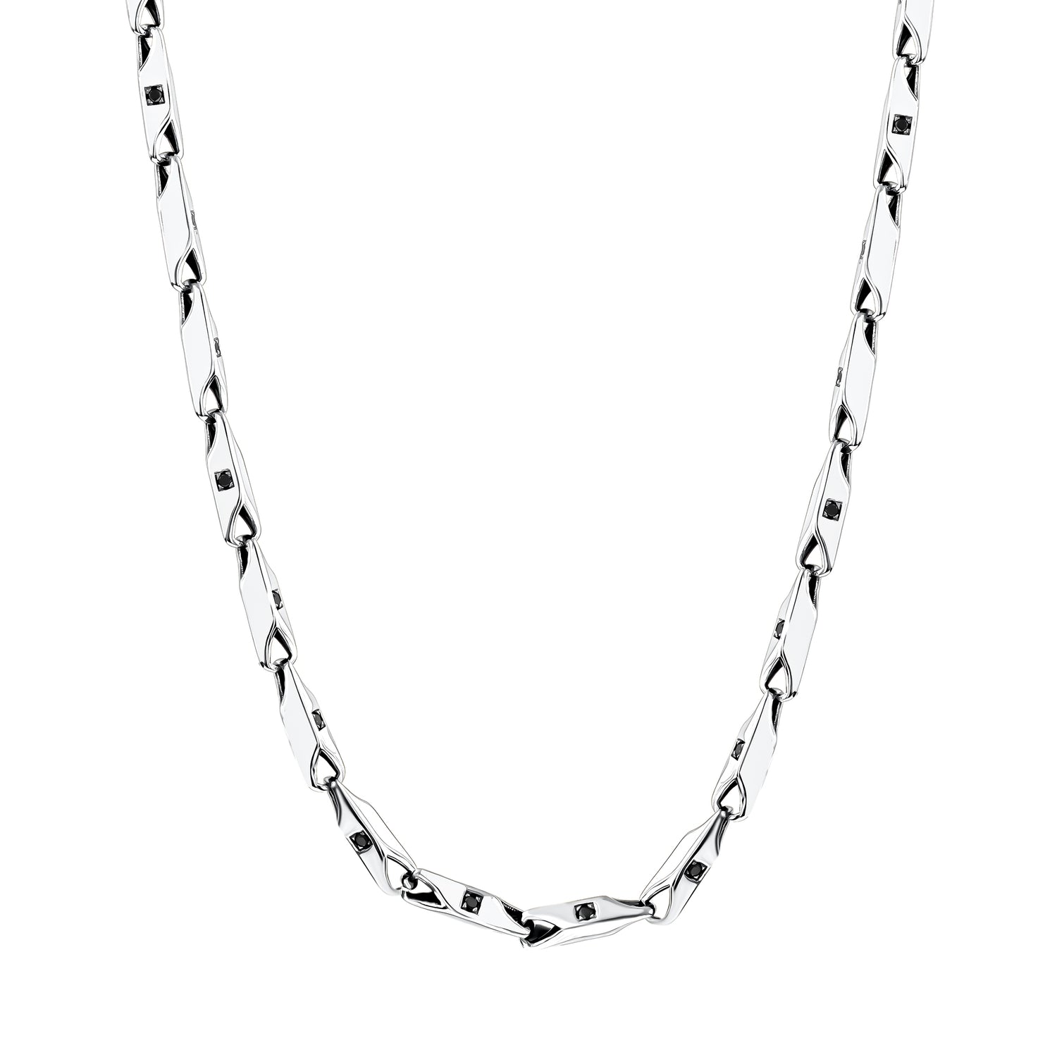 1,06 Karat Siyah Pırlantalı Gümüş Erkek Kolye