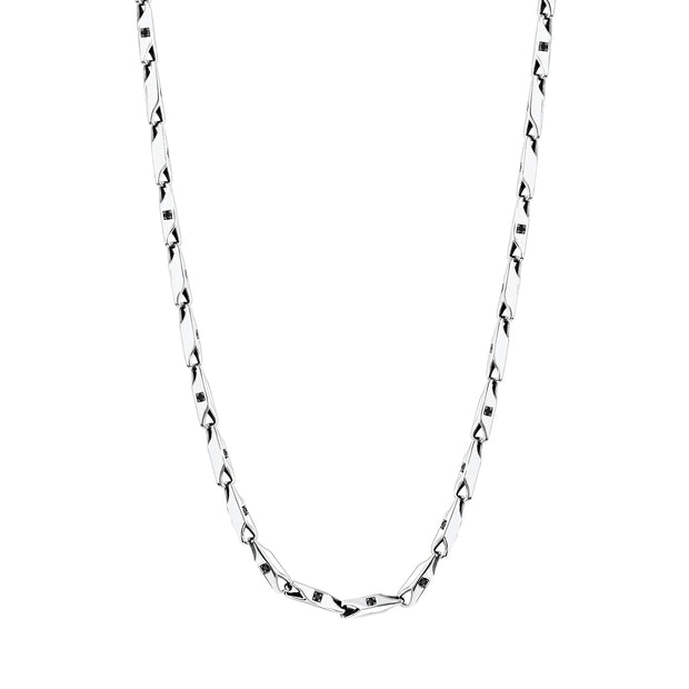 1,06 Karat Siyah Pırlantalı Gümüş Erkek Kolye