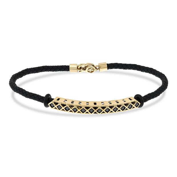 0,31 Karat Siyah Pırlantalı Altın Erkek Bileklik