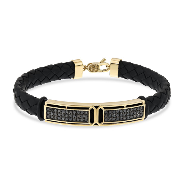 1,02 Karat Siyah Pırlantalı Altın Erkek Bileklik