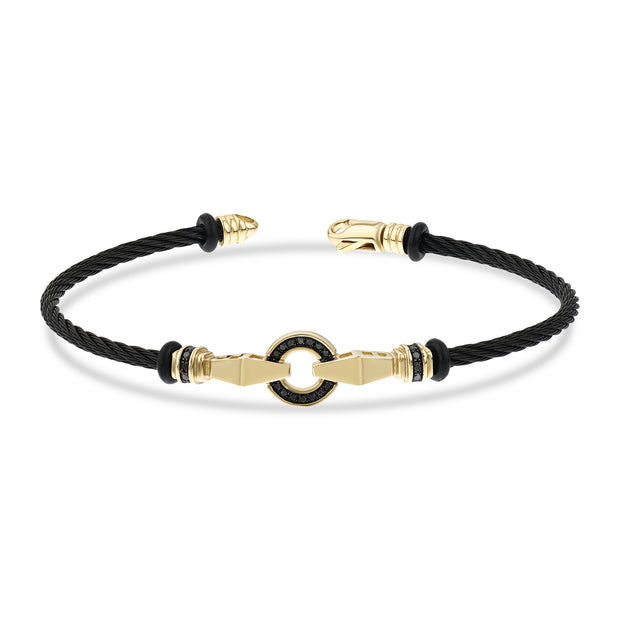 0,23 Karat Siyah Pırlantalı Altın Erkek Bileklik