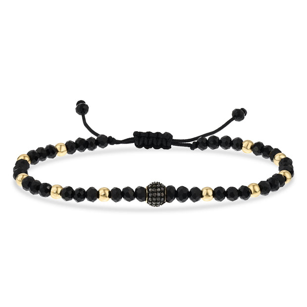 0,37 Karat Siyah Pırlantalı Altın Erkek Bileklik