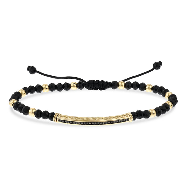 0,17 Karat Siyah Pırlantalı Altın Erkek Bileklik