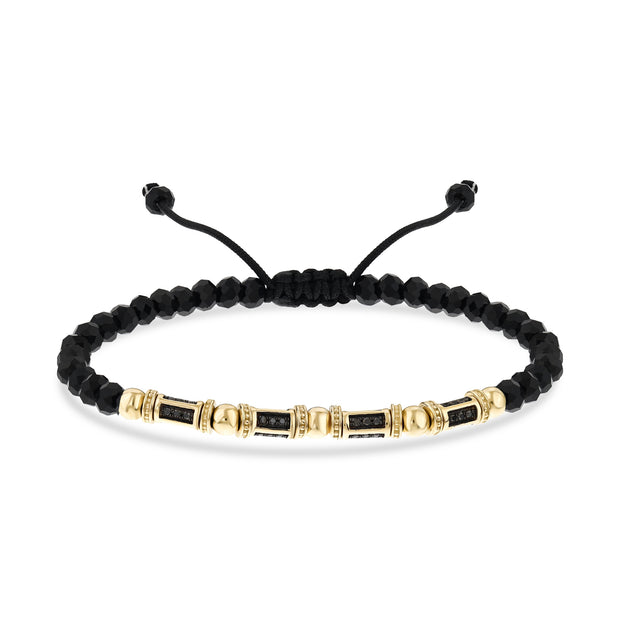 0,32 Karat Siyah Pırlantalı Altın Erkek Bileklik