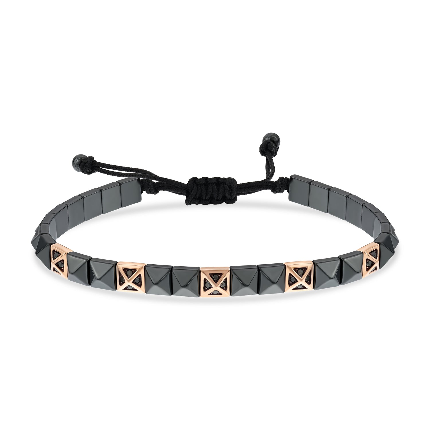 0,30 Karat Siyah Pırlantalı Erkek Altın Bileklik