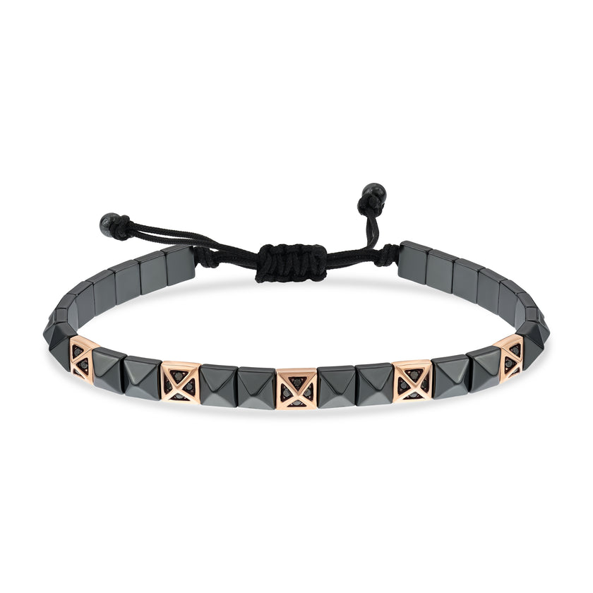 0,30 Karat Siyah Pırlantalı Erkek Altın Bileklik