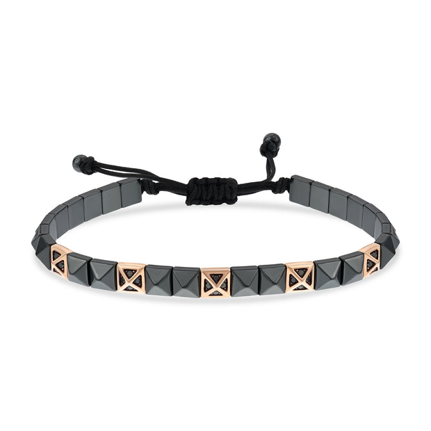 0,30 Karat Siyah Pırlantalı Erkek Altın Bileklik