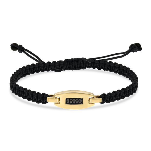 0,11 Karat Siyah Pırlantalı Altın Erkek Bileklik