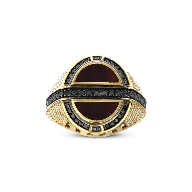 0,63 Karat Siyah Pırlantalı Altın Erkek Yüzük