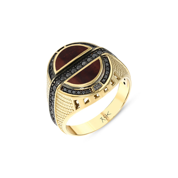 0,63 Karat Siyah Pırlantalı Altın Erkek Yüzük