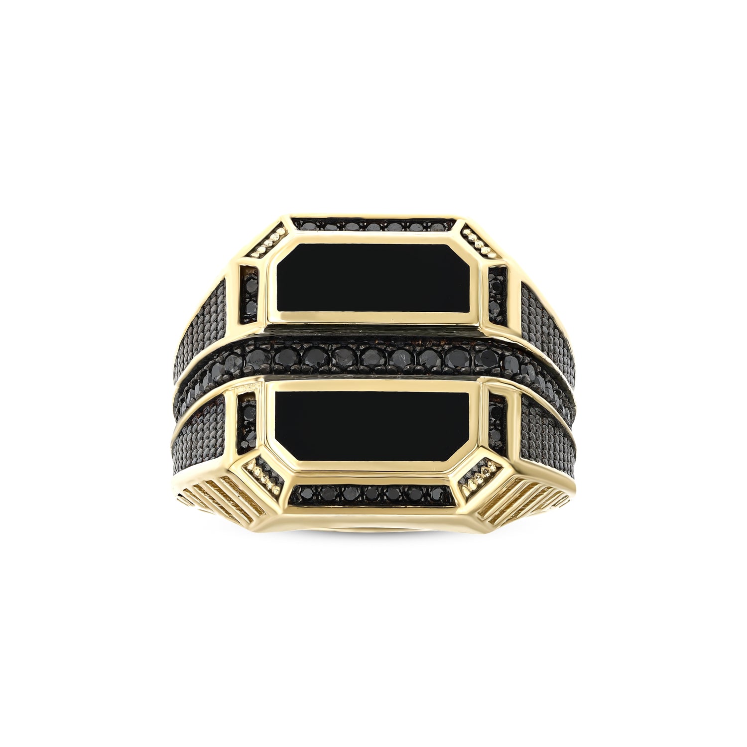 0,61 Karat Siyah Pırlantalı Altın Erkek Yüzük