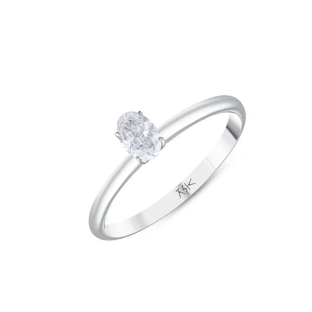 0,30 Karat Pırlanta Oval Tektaş Yüzük