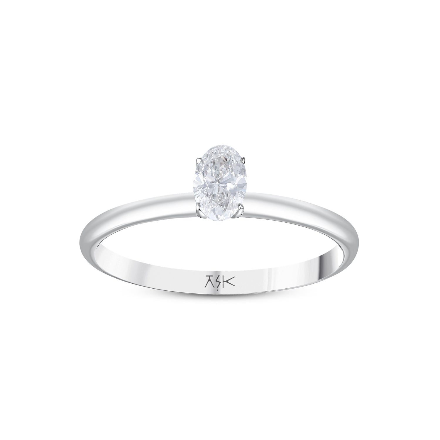 0,30 Karat Pırlanta Oval Tektaş Yüzük