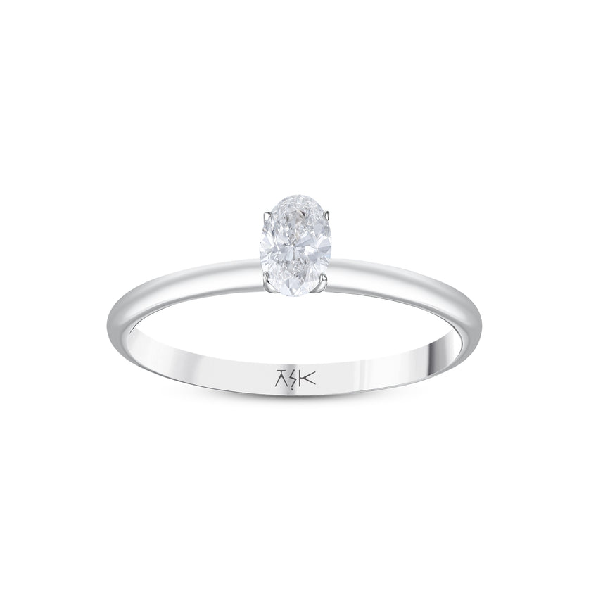 0,30 Karat Pırlanta Oval Tektaş Yüzük