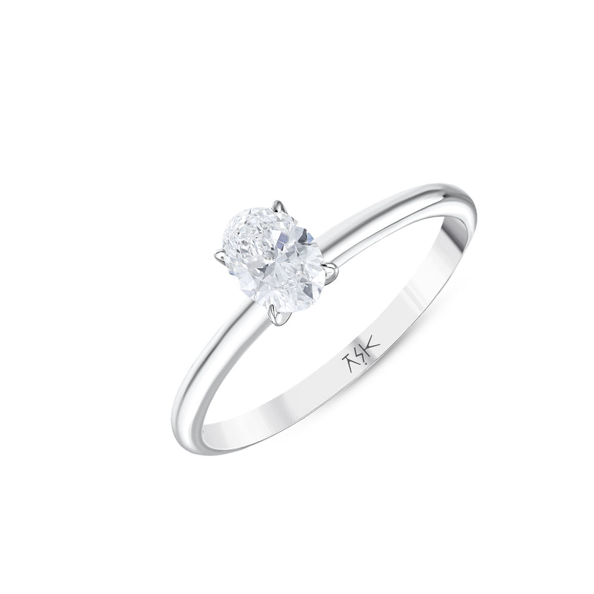 0,50 Karat Pırlanta Oval Tektaş Yüzük