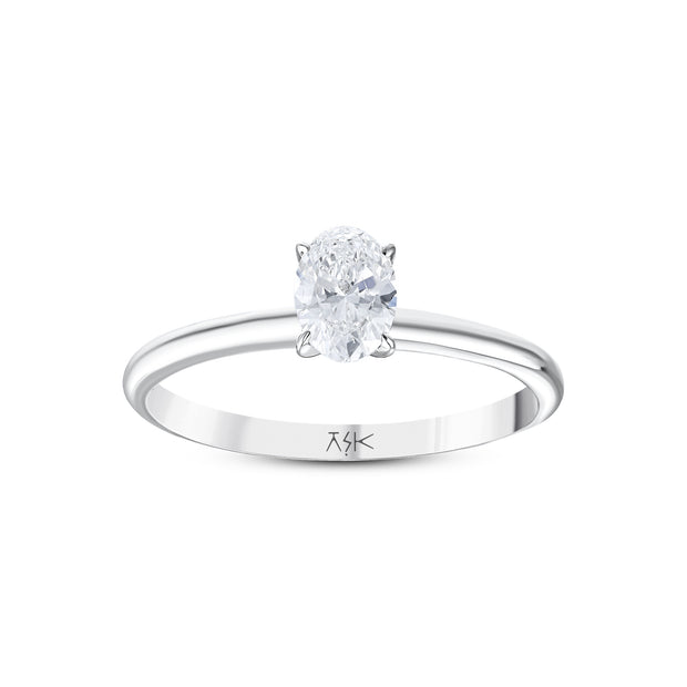 0,50 Karat Pırlanta Oval Tektaş Yüzük