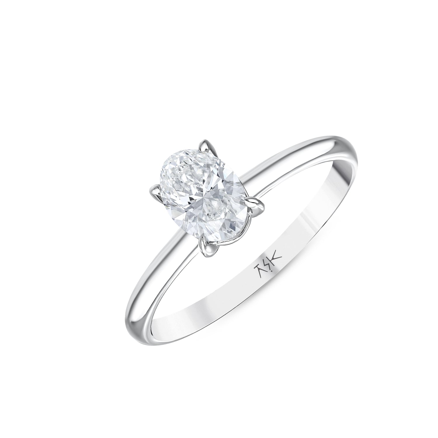 0,70 Karat Pırlanta Oval Tektaş Yüzük