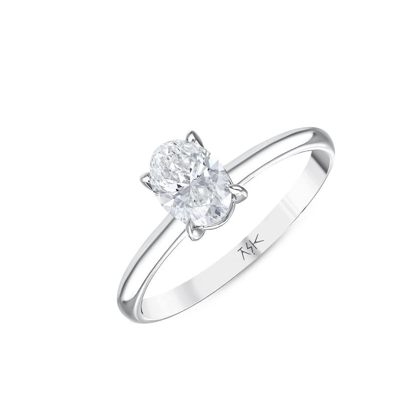 0,70 Karat Pırlanta Oval Tektaş Yüzük