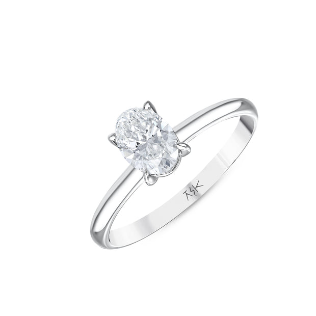 0,70 Karat Pırlanta Oval Tektaş Yüzük