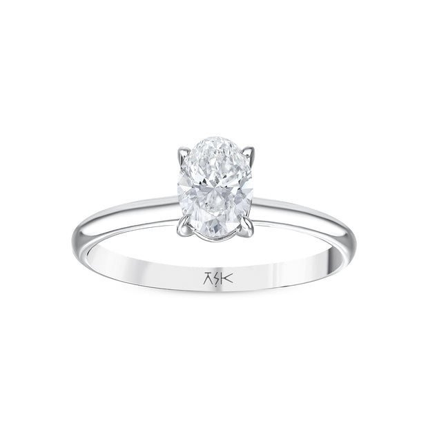 0,70 Karat Pırlanta Oval Tektaş Yüzük