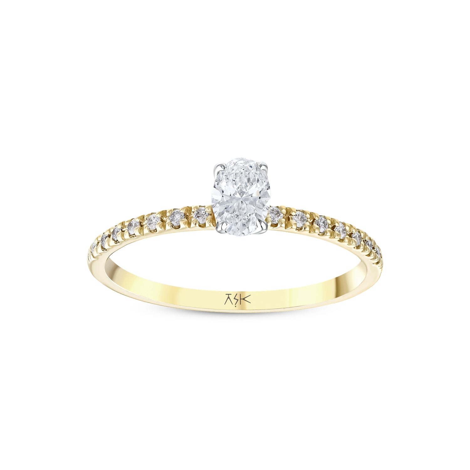 0,40 Karat Pırlanta Oval Tektaş Yüzük