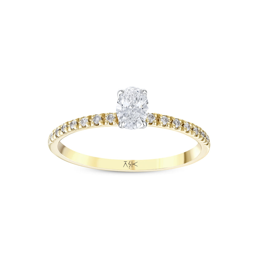 0,40 Karat Pırlanta Oval Tektaş Yüzük