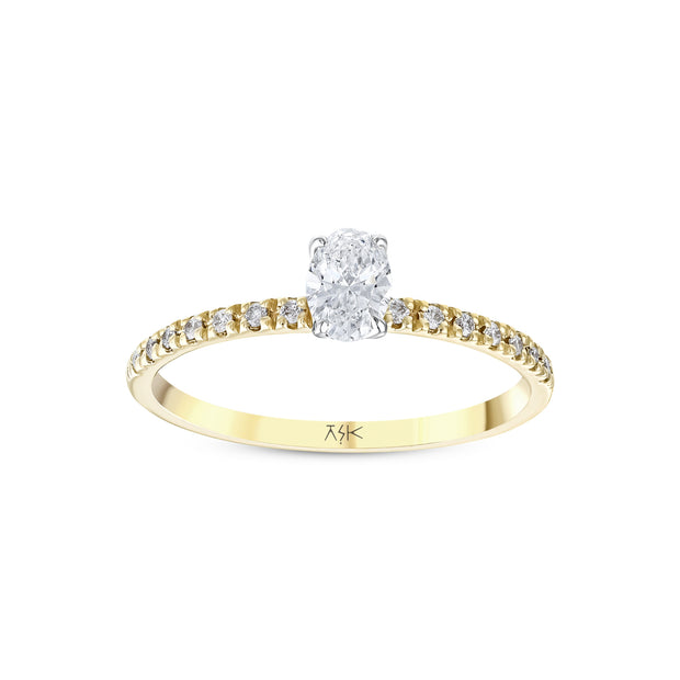 0,40 Karat Pırlanta Oval Tektaş Yüzük