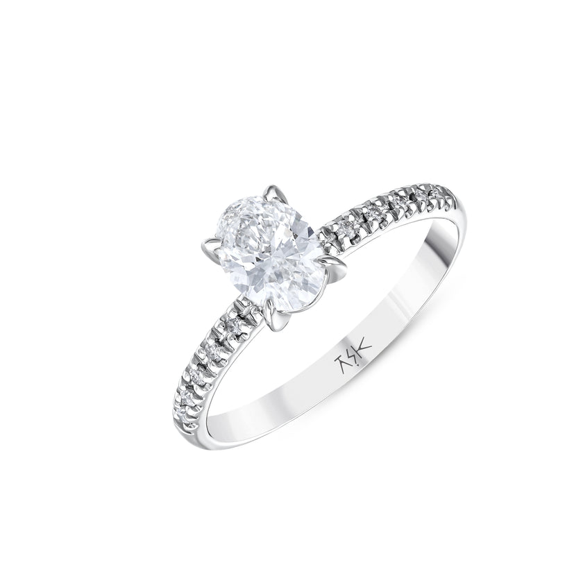 0,43 Karat Pırlanta Oval Tektaş Yüzük