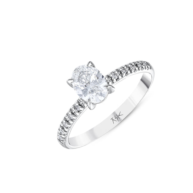 0,43 Karat Pırlanta Oval Tektaş Yüzük