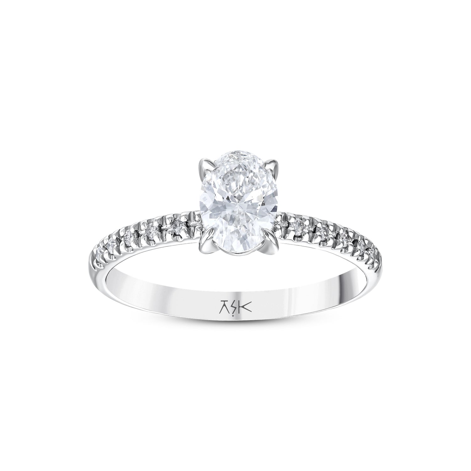 0,43 Karat Pırlanta Oval Tektaş Yüzük