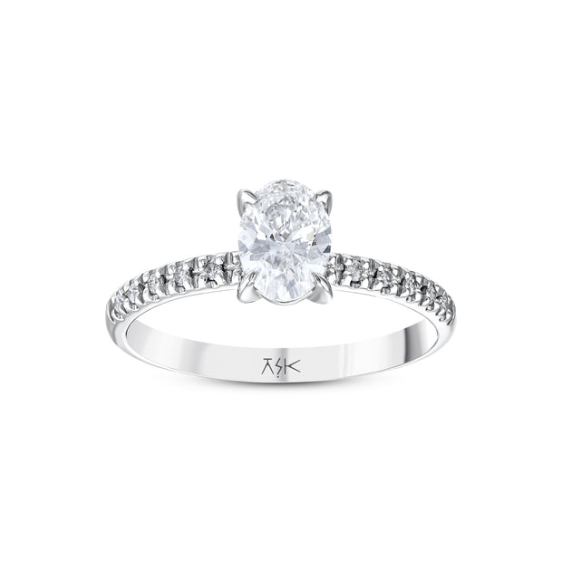 0,43 Karat Pırlanta Oval Tektaş Yüzük