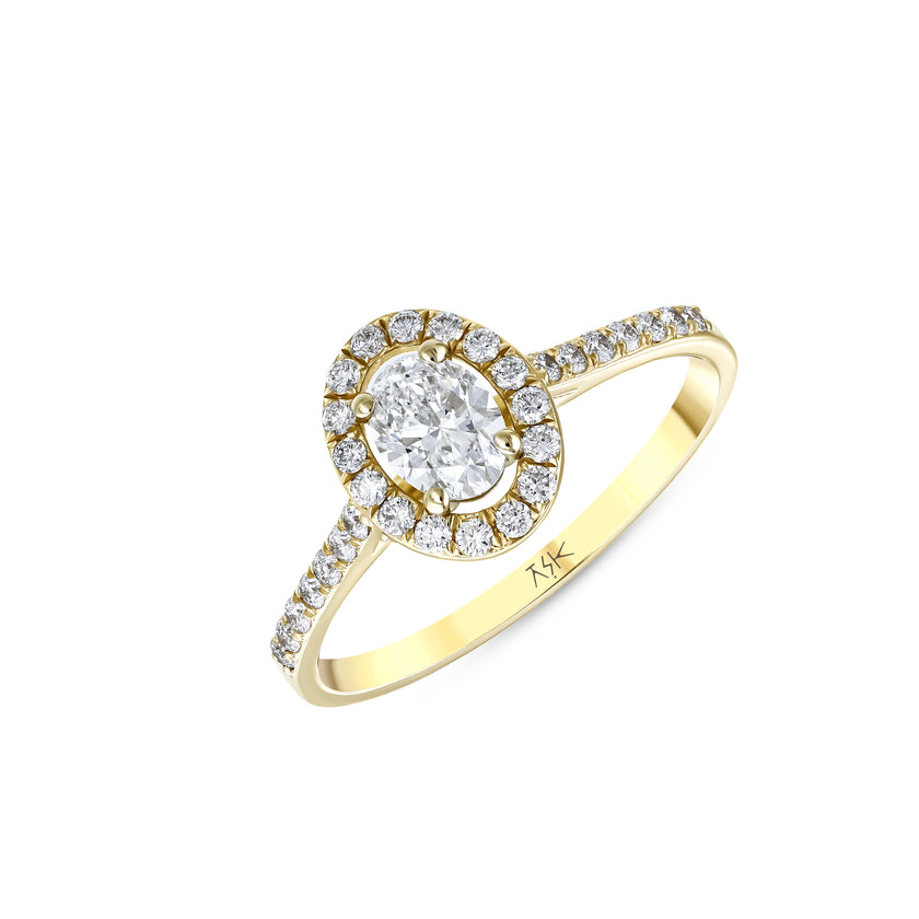 0,70 Karat Pırlanta Oval Tektaş Yüzük