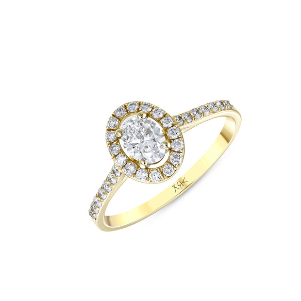 0,70 Karat Pırlanta Oval Tektaş Yüzük