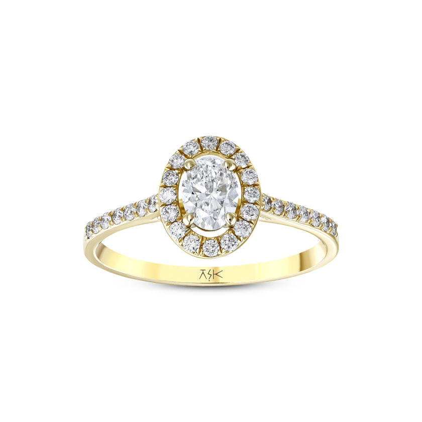 0,70 Karat Pırlanta Oval Tektaş Yüzük