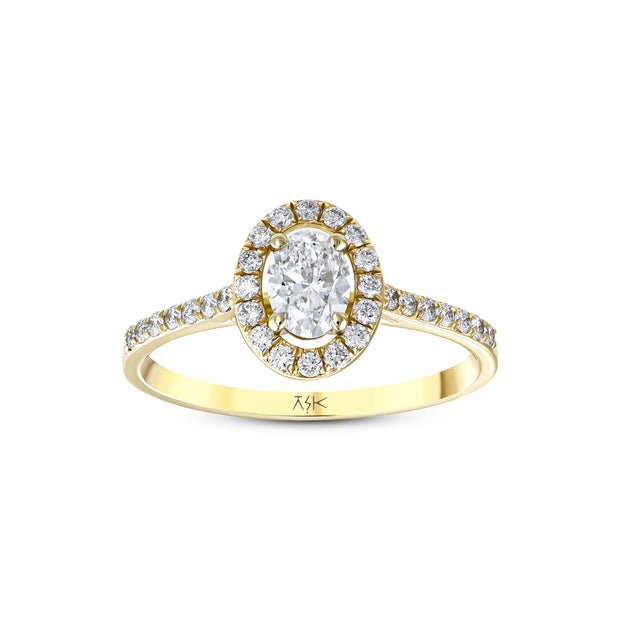 0,70 Karat Pırlanta Oval Tektaş Yüzük