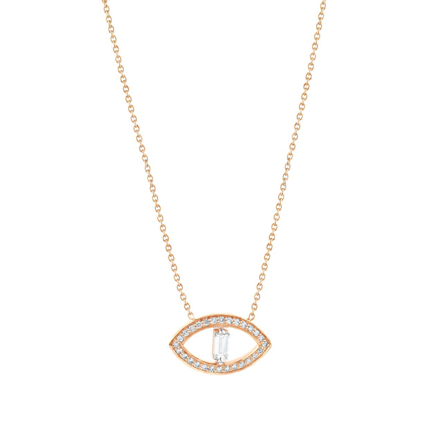 0,39 Karat Pırlantalı Özel Tasarım Baget Kolye