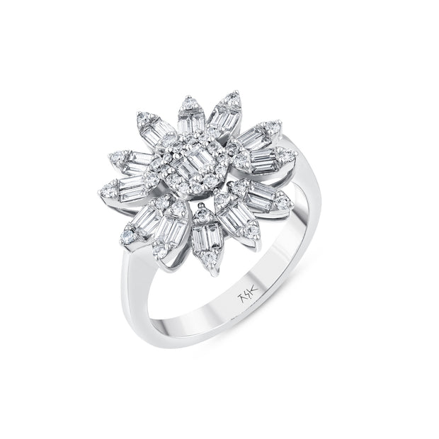 0,77 Karat Pırlantalı Özel Tasarım Baget Yüzük