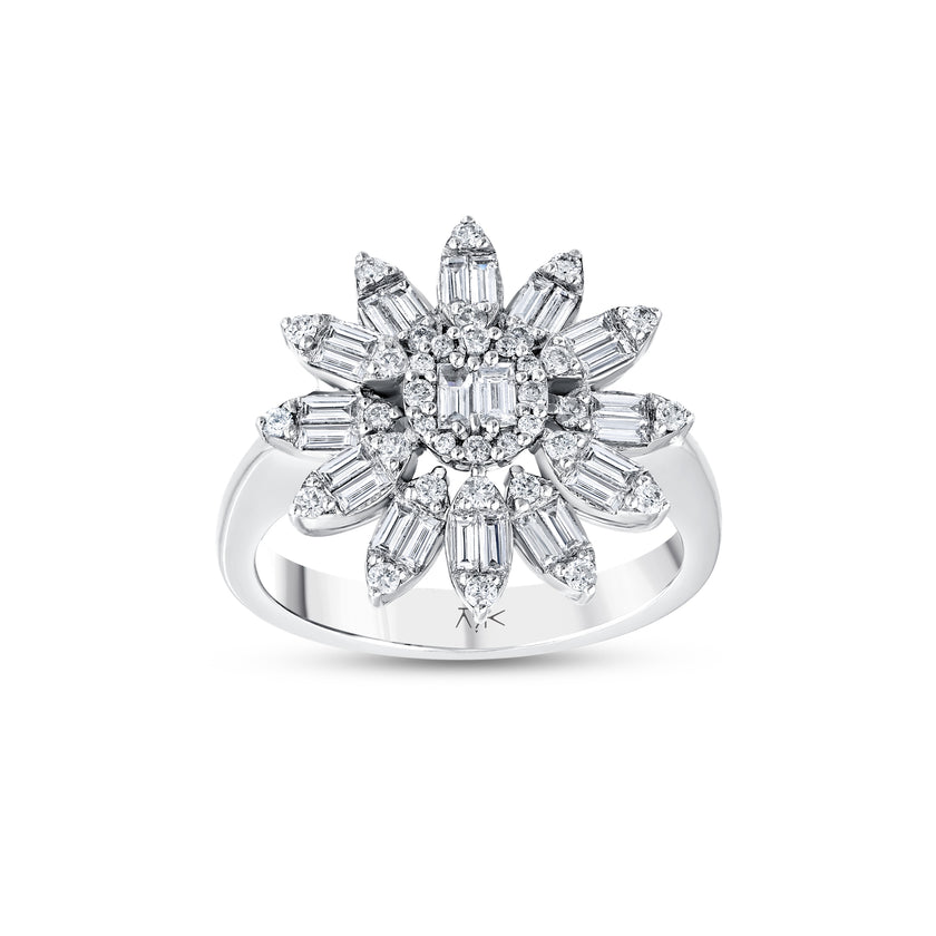 0,77 Karat Pırlantalı Özel Tasarım Baget Yüzük