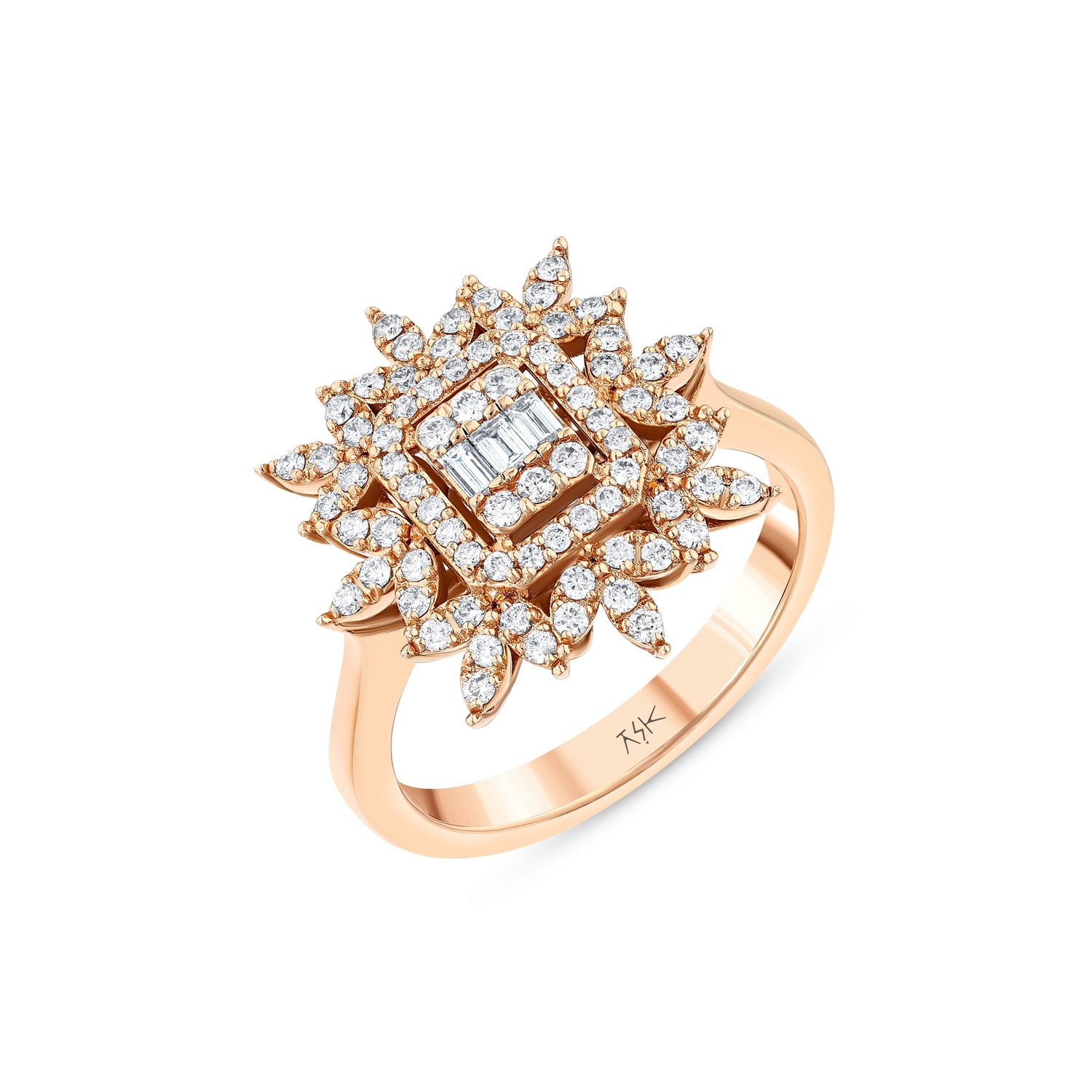 0,50 Karat Pırlantalı Özel Tasarım Baget Yüzük