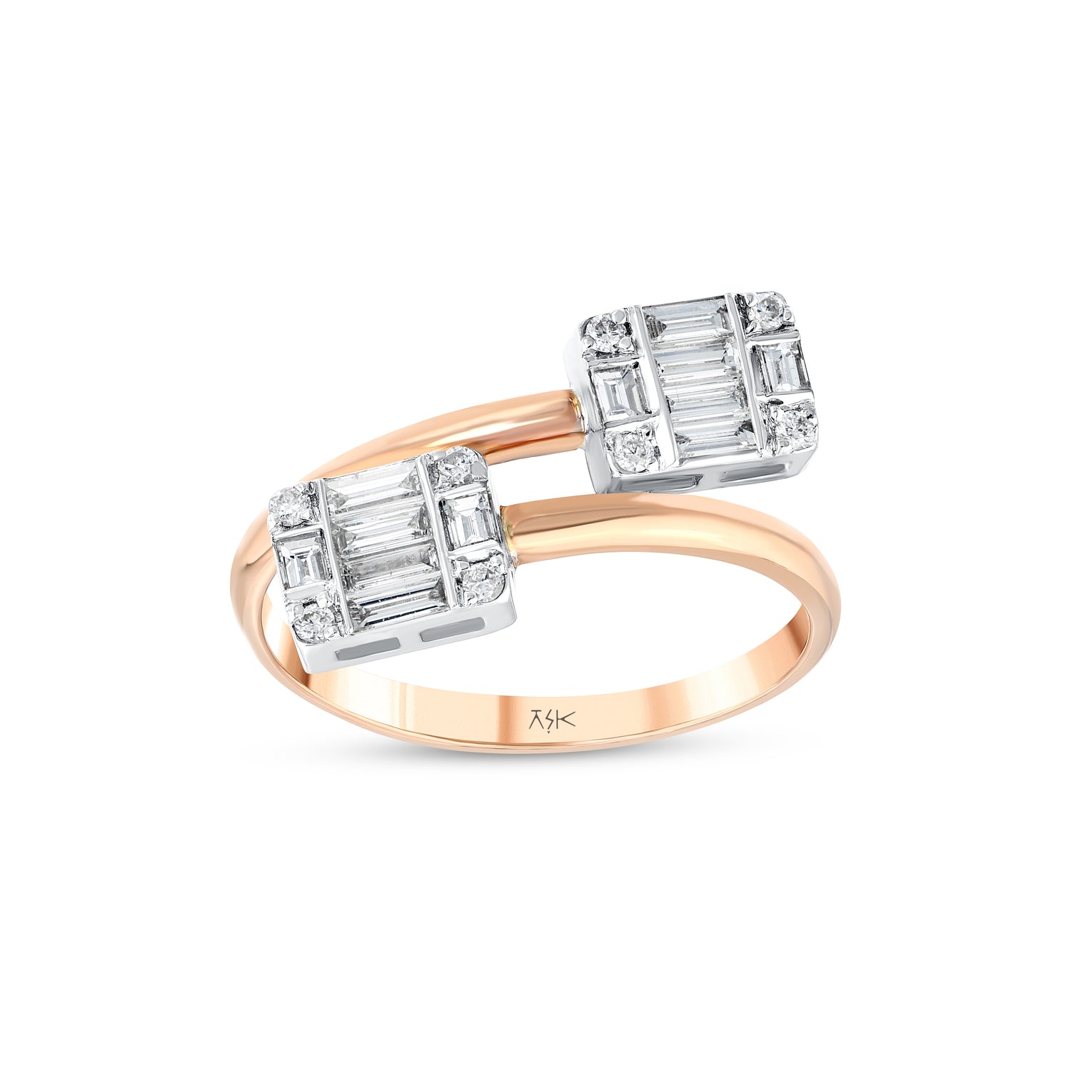 0,50 Karat Pırlantalı Özel Tasarım Baget Yüzük