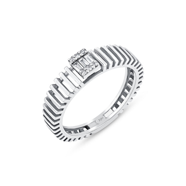 0,11 Karat Pırlantalı Özel Tasarım Baget Yüzük