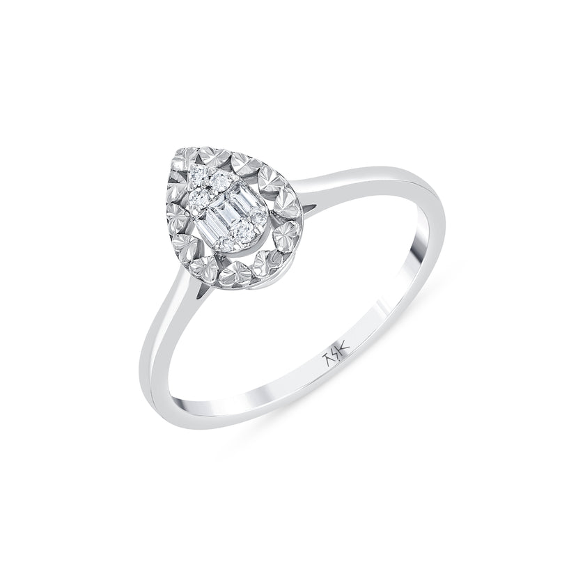 0,10 Karat Pırlantalı Özel Tasarım Baget Yüzük