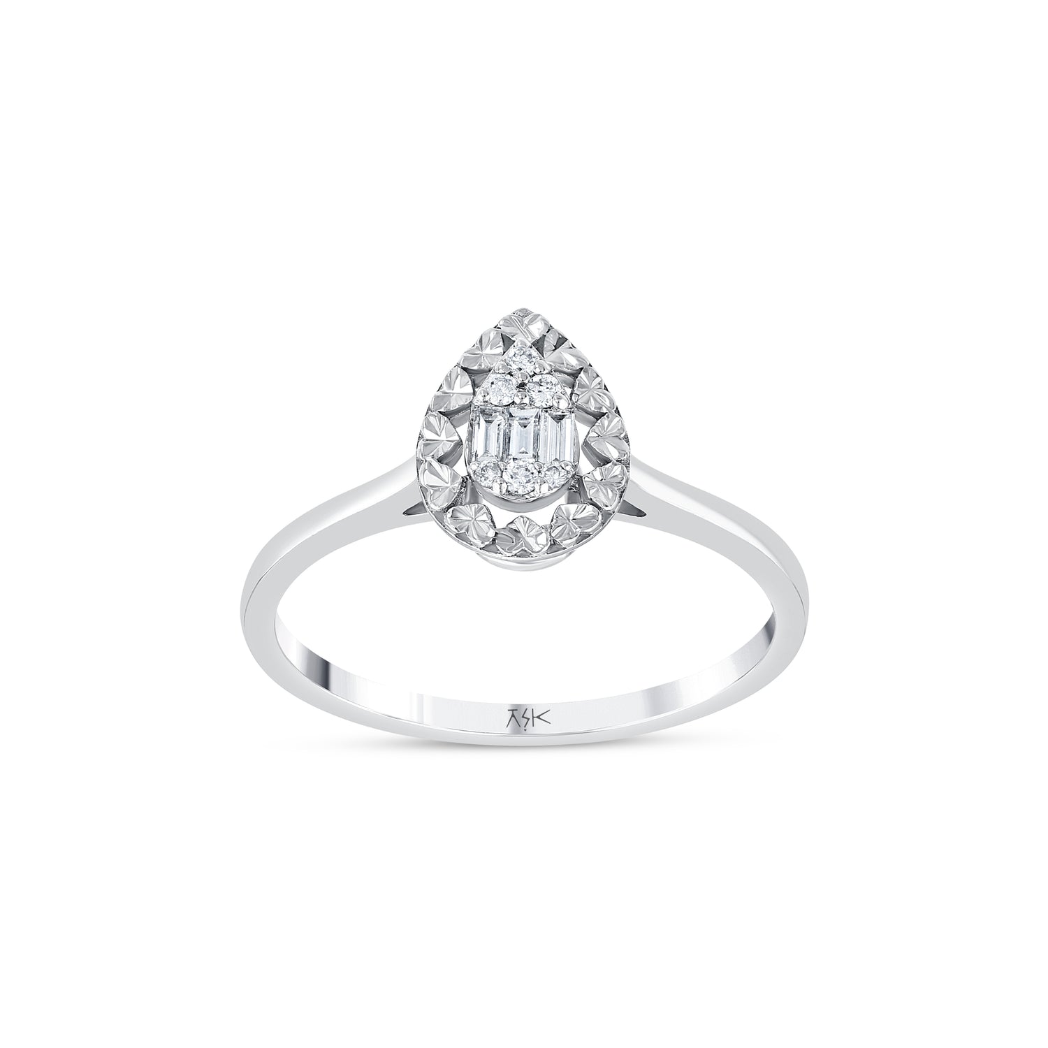 0,10 Karat Pırlantalı Özel Tasarım Baget Yüzük