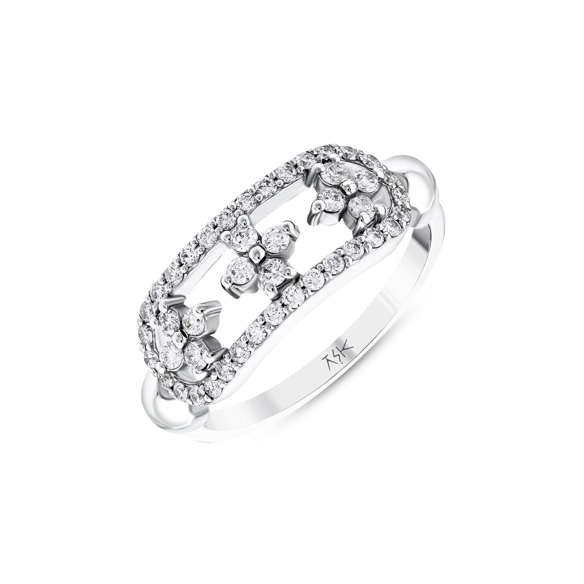 0,42 Karat Pırlantalı Vintage Floral Yüzük