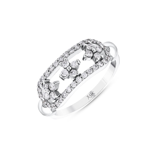 0,42 Karat Pırlantalı Vintage Floral Yüzük