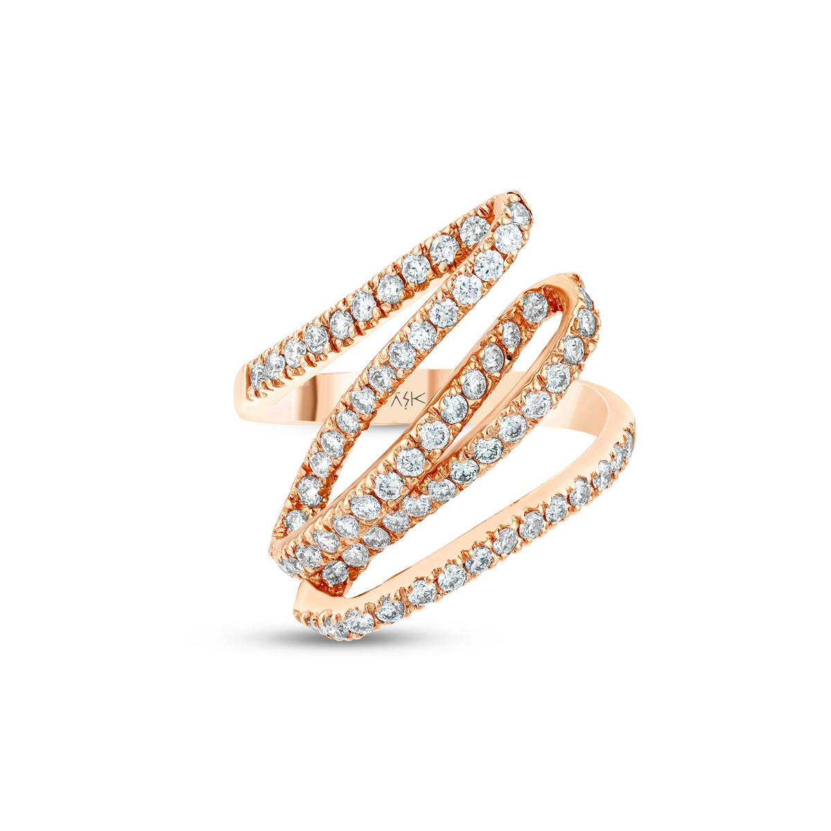 0,85 Karat Pırlantalı Spiral Yüzük