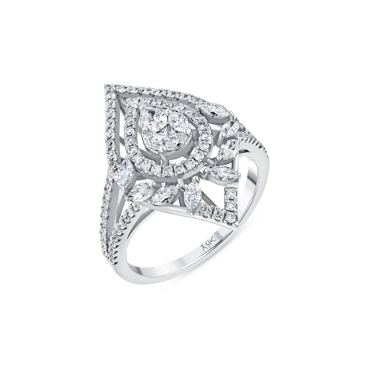0,89 Karat Pırlantalı Art Deco Yüzük