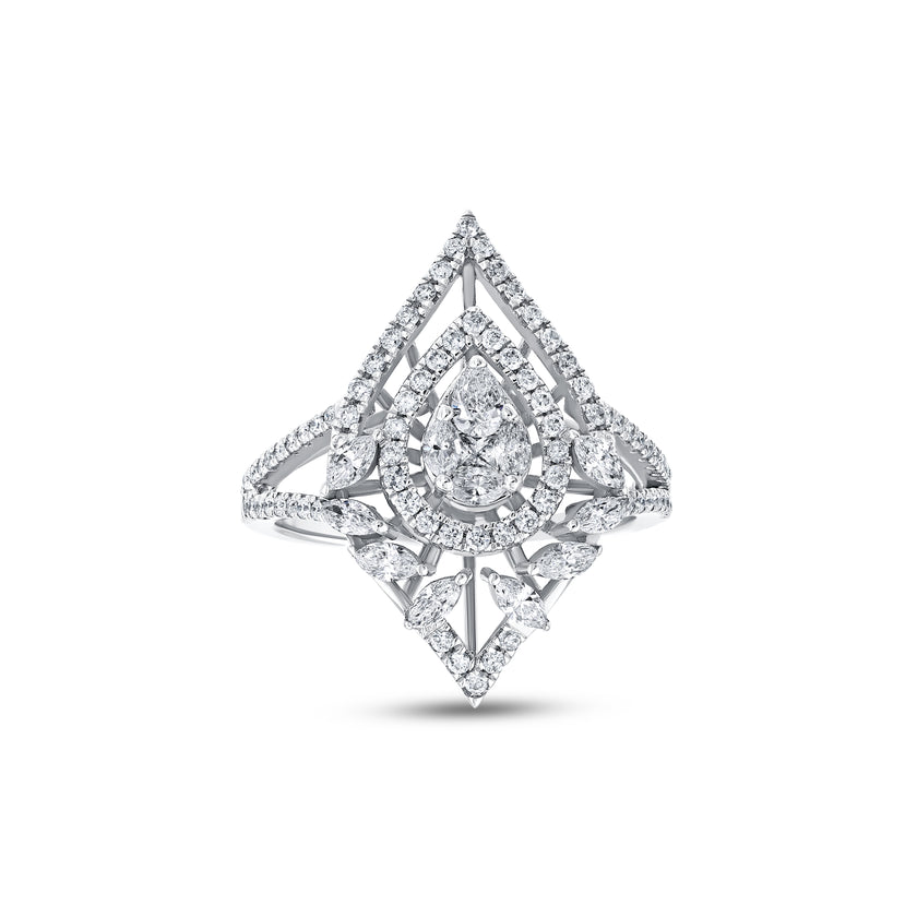 0,89 Karat Pırlantalı Art Deco Yüzük