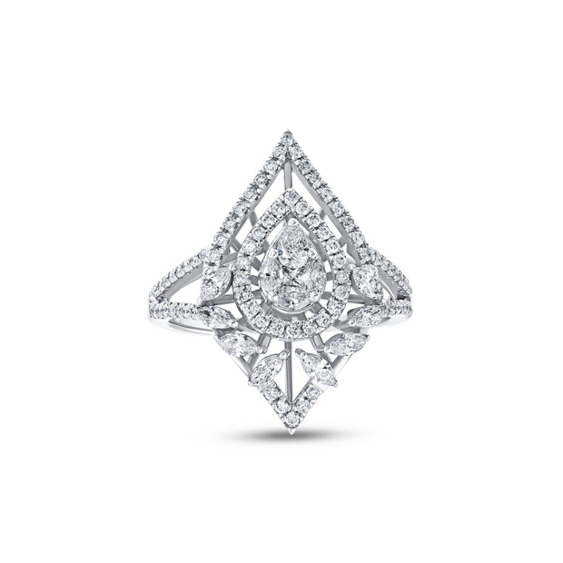 0,89 Karat Pırlantalı Art Deco Yüzük